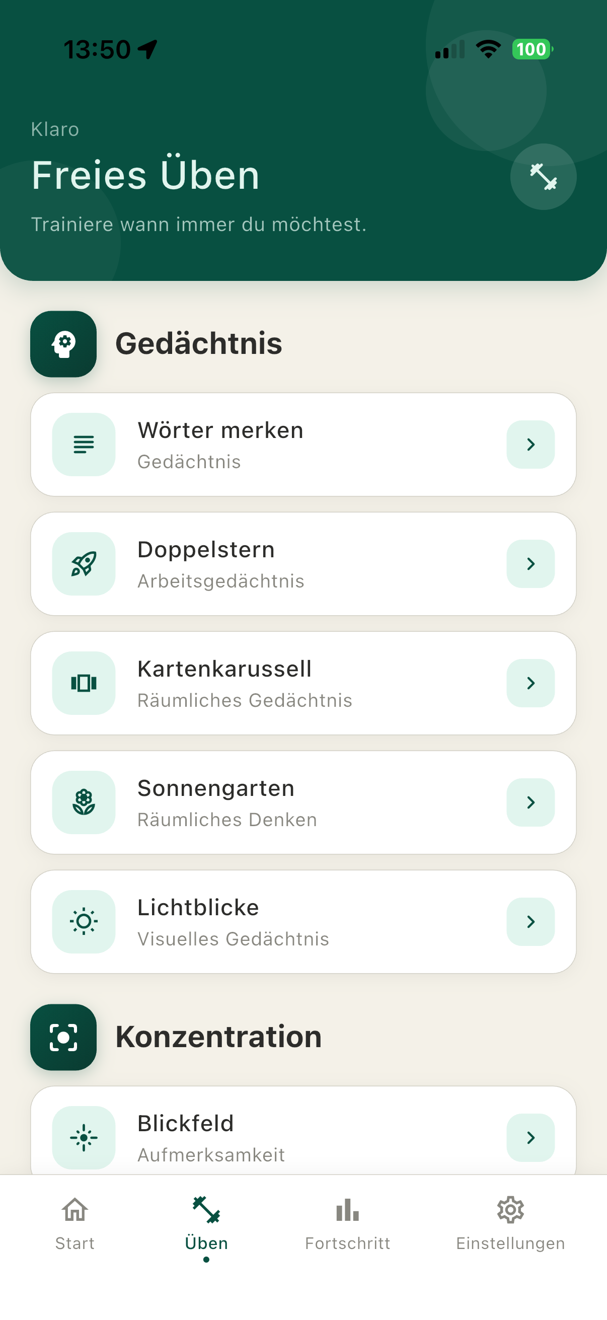 Trainiere Gedächtnis und Konzentration